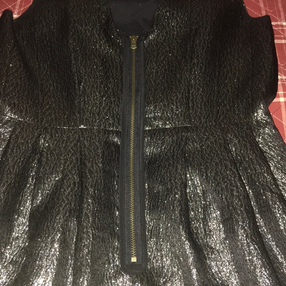Club Monaco shimmery gold Lanna mini a line dress with pockets Y2K dress size 2 - Picture 8 of 9